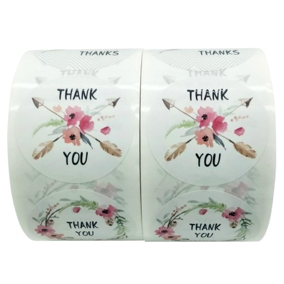 85 pcs - 1.5" Thank you Stickers 6 Embossed design - Picture 3 of 5
